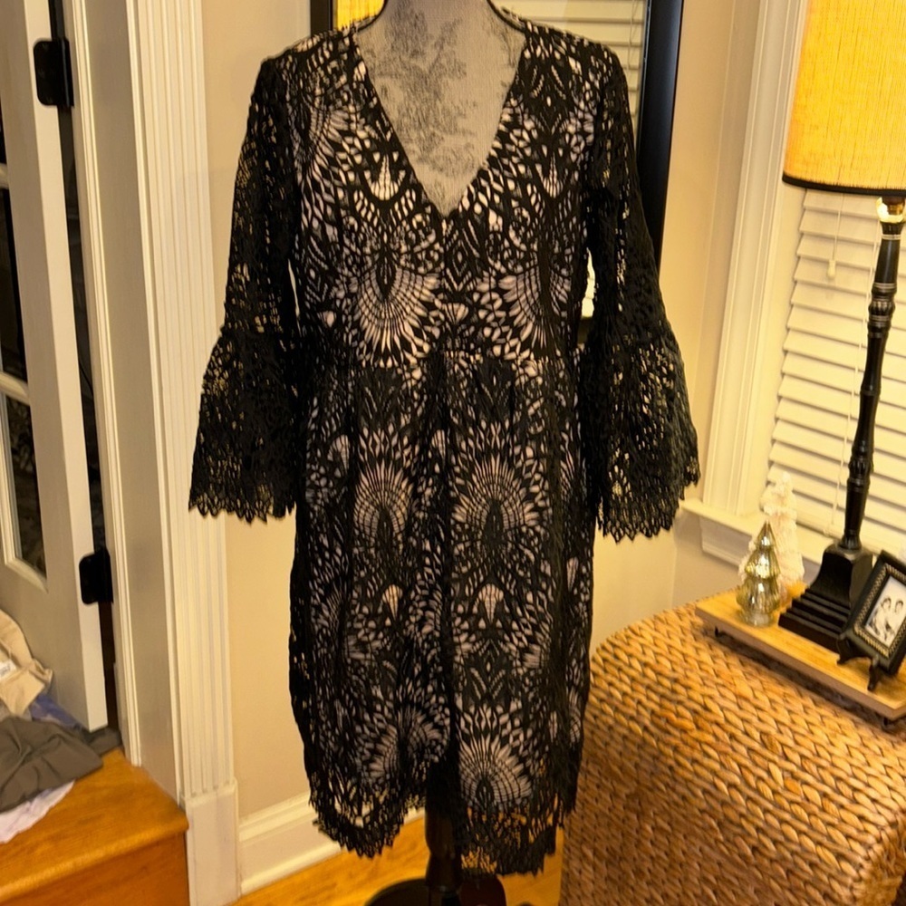 Sonja betro black lace dress new